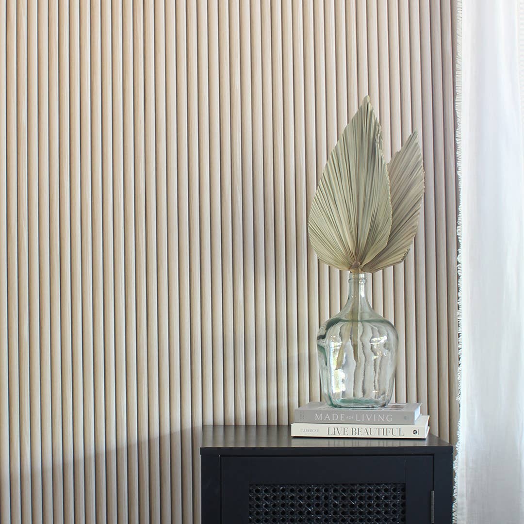Reeded Wood Peel and Stick Wallpaper, 28 sq. ft.: Blonde