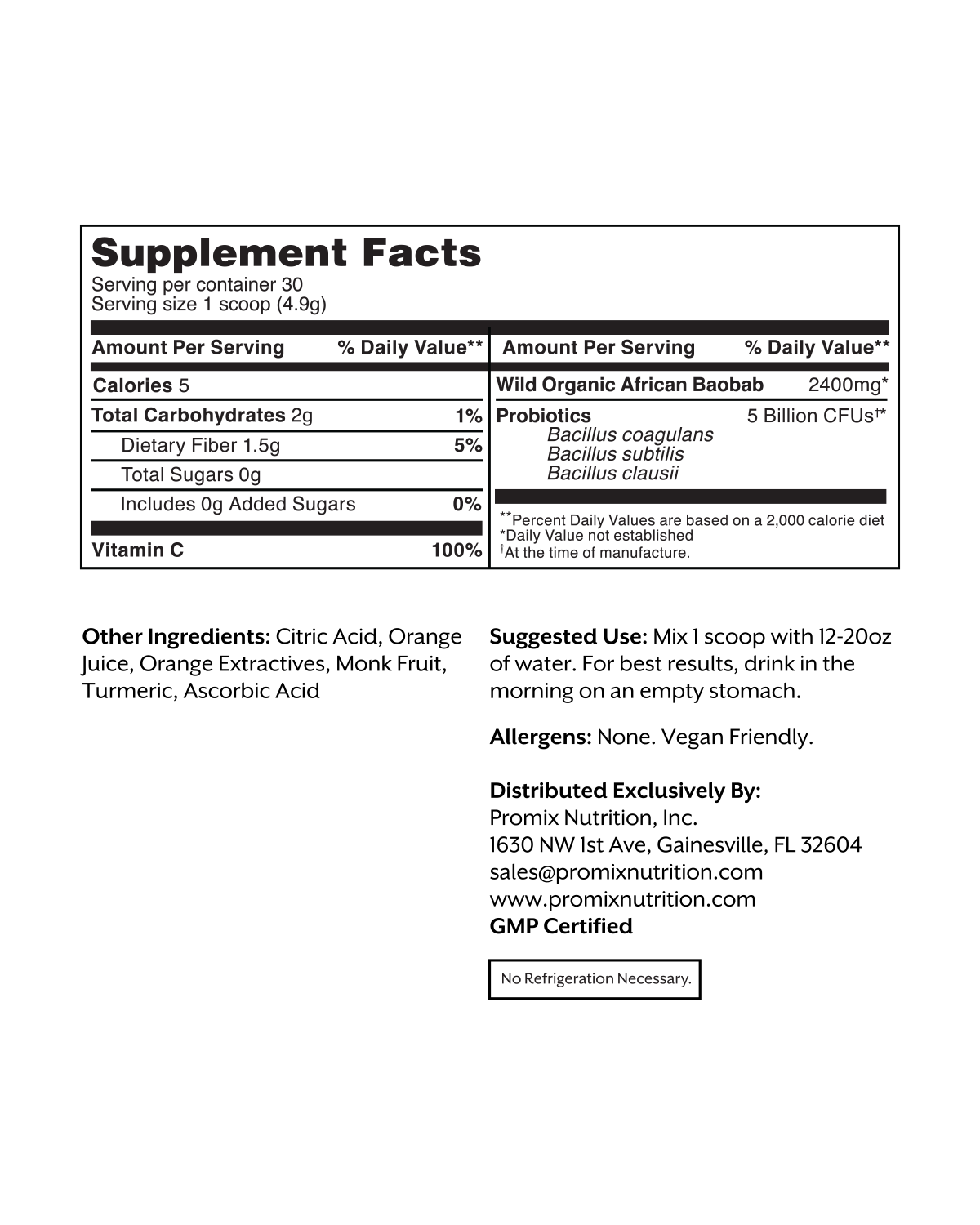 Debloat: Prebiotic + Probiotic: Florida Orange / 30 Single Sticks