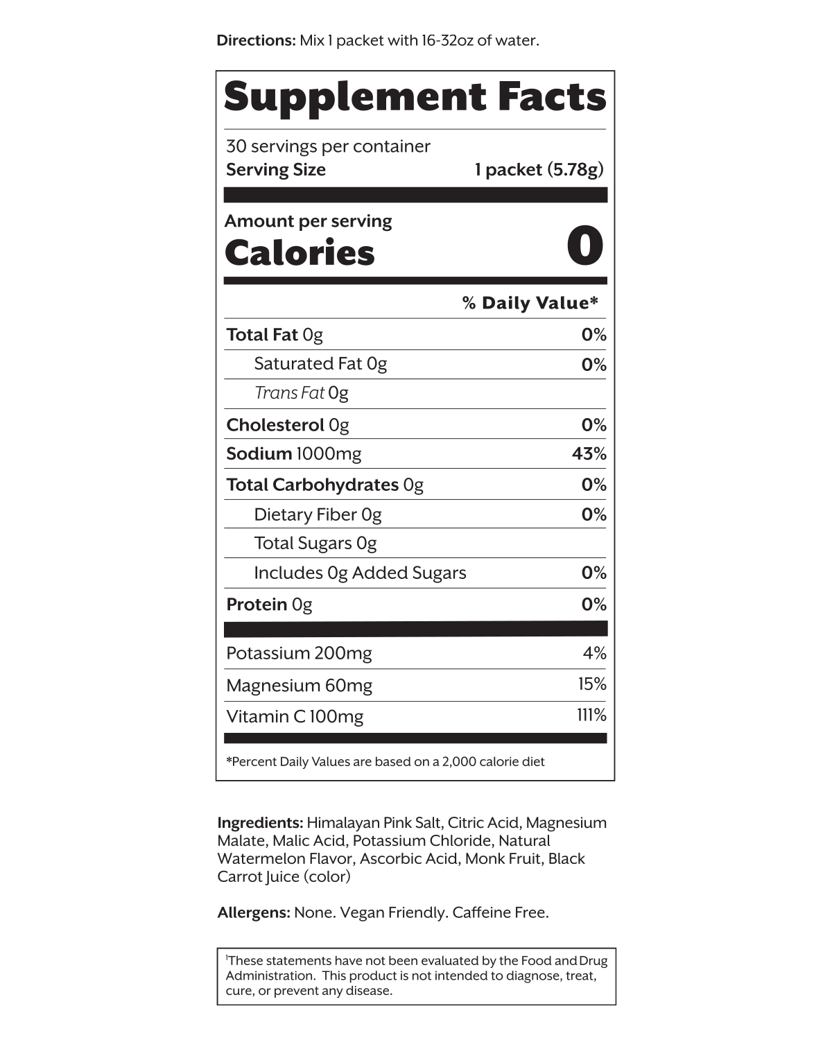 Salted Watermelon Electrolyte Drink Mix: Lightly Sweetened