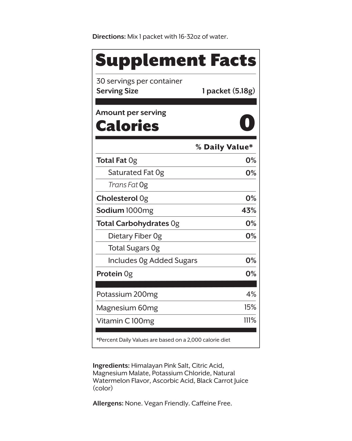 Salted Watermelon Electrolyte Drink Mix: Lightly Sweetened